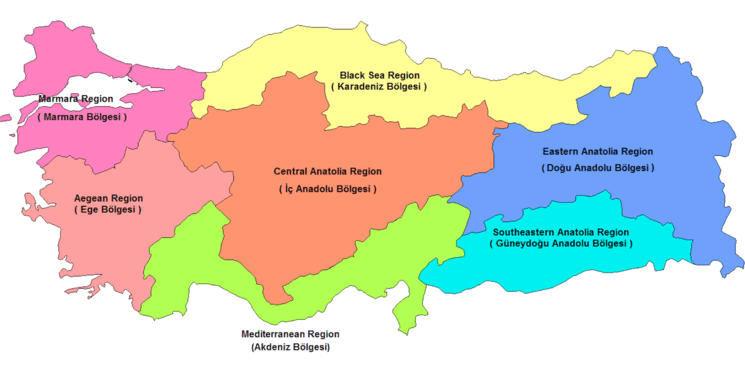 Prénoms populaires Turquie carte