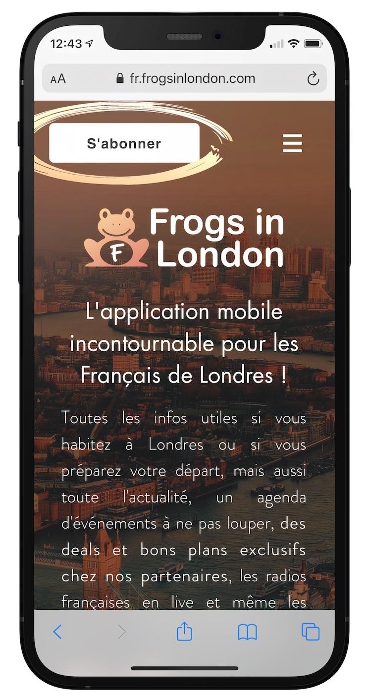 Le téléchargement de l'application frogsinlondon à la loupe