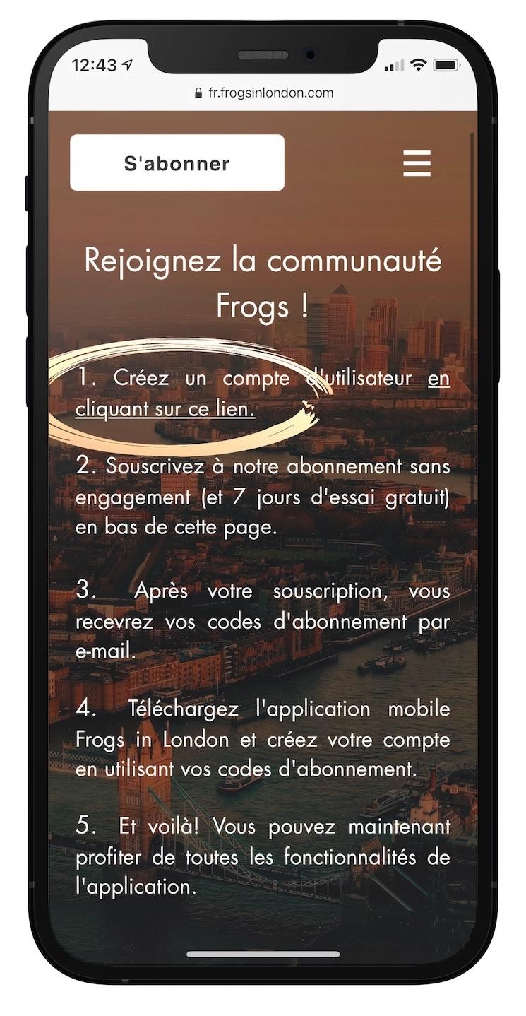 Le téléchargement de l'application frogsinlondon à la loupe