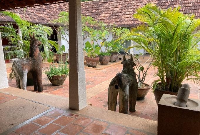 La 3eme cour de l'hôtel Saratha Vilas dans le Chettinad