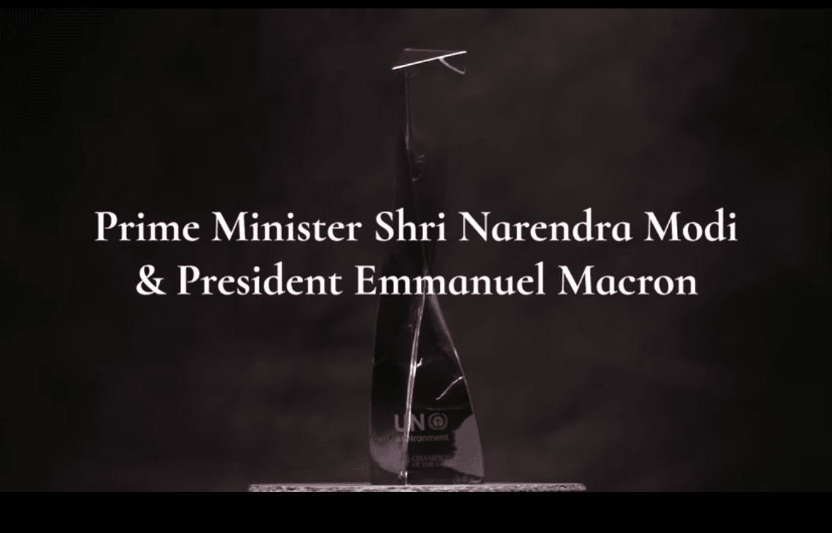 Earth award Narendra Modi Emmanuel Macron