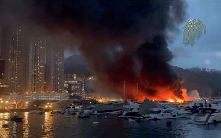 Incendie bateaux Aberdeen Hong Kong