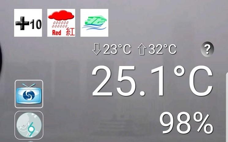 les indications météo de l'appplication de l'observatoire de Hong Kong