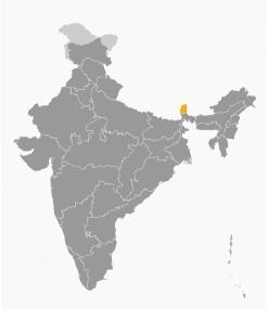 Le Sikkhim sur la carte de l'Inde