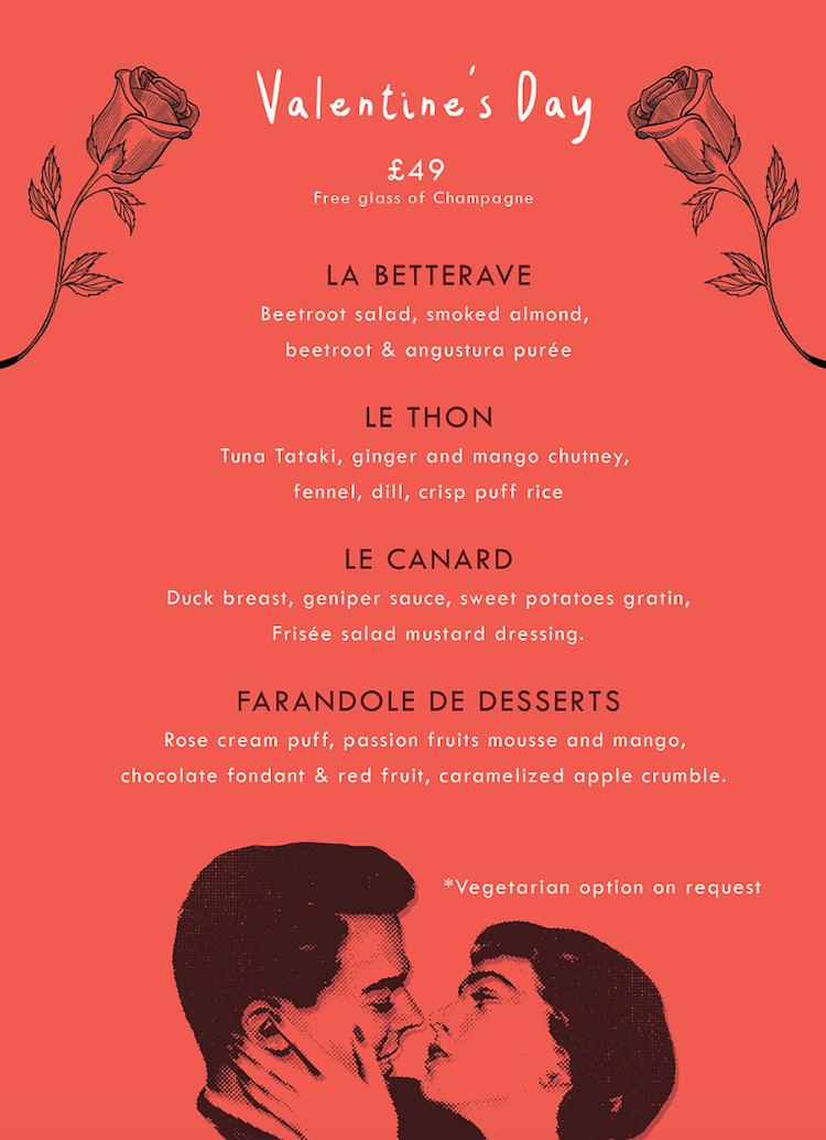 La Petite ferme londrès St Valentin trouver bon restaurant français londrès