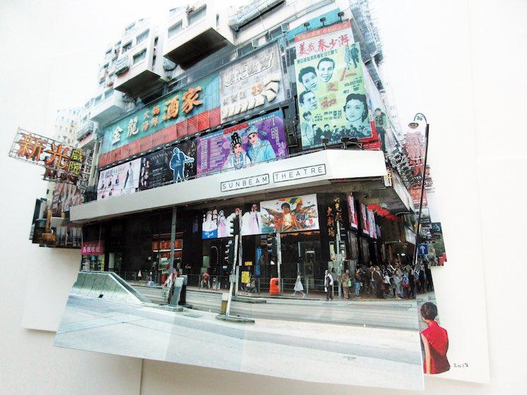 Sunbeam Theatre, King's road, Hong Kong  Photocollage Camille Levert