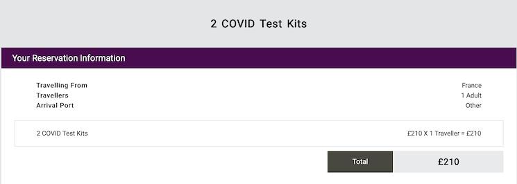 Tests PCR Angleterre Jour 2 Jour 8