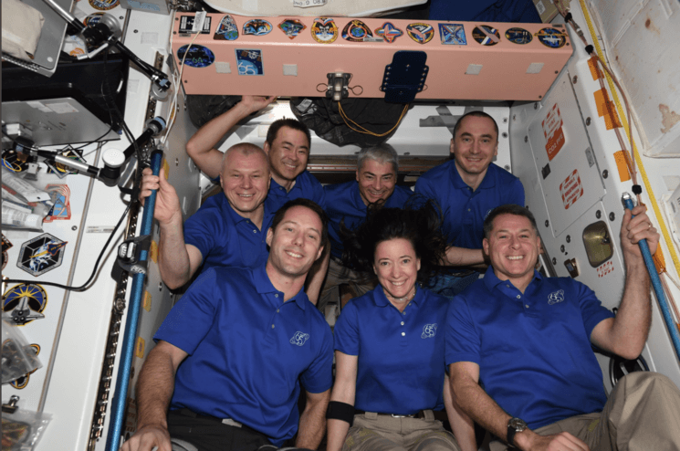 Thomas Pesquet et l'équipage du Crew Dragon dans l'ISS