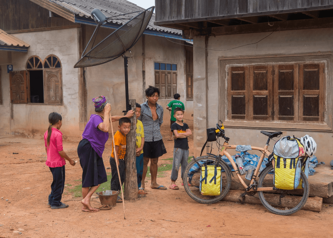 Le vélo de Tony Morvant à Chiang Rai, en Thaïlande. Crédits : Au Bambou de mes rêves/Facebook page