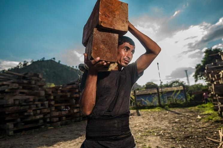 Photo d'un migrant qui travaille