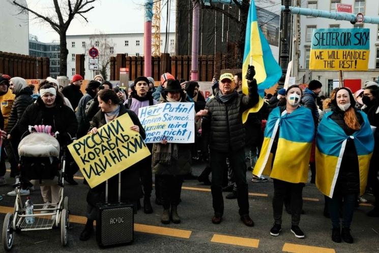 Manifestation pour l'Ukraine février 2022