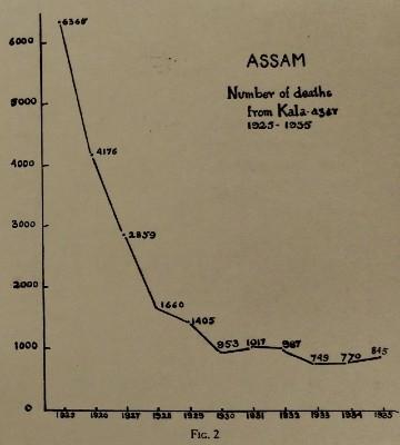 Tableau des effets de l’Urea-Stibamine au Bengale dans la diminution du Kala Azar