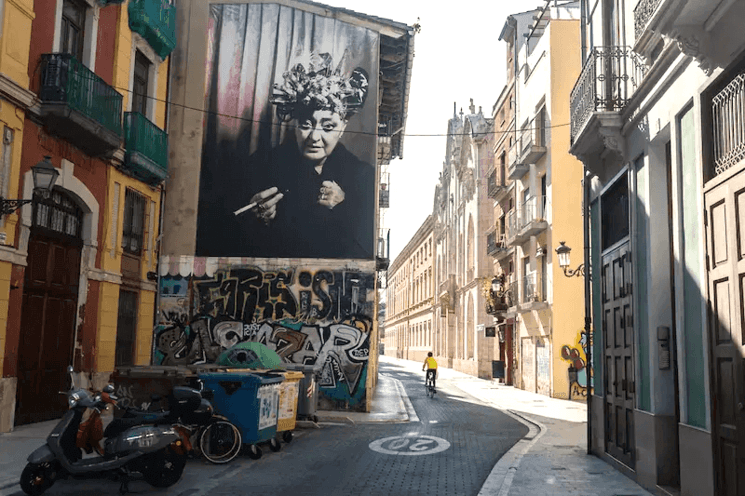 une oeuvre de street art dans le quartier du Carmen à Valencia