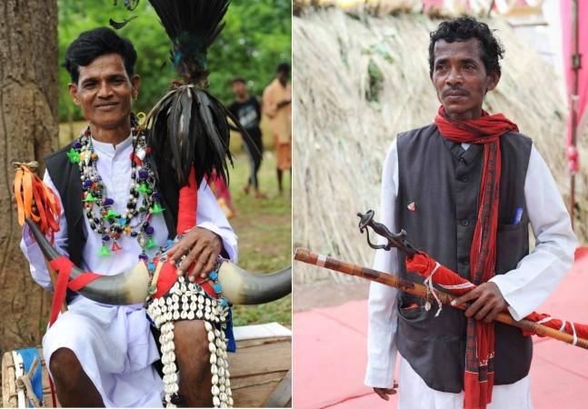 Hommes en habit de fête pour Dusserha dans le Chhattisgarh