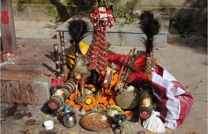 Offrande pour Dussehra dans le Chhattisgarh