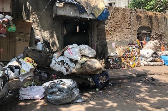 Un point de tri des déchets à Bombay