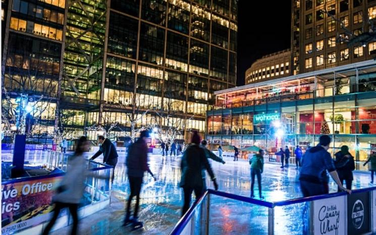 La patinoire de Canary Wharf