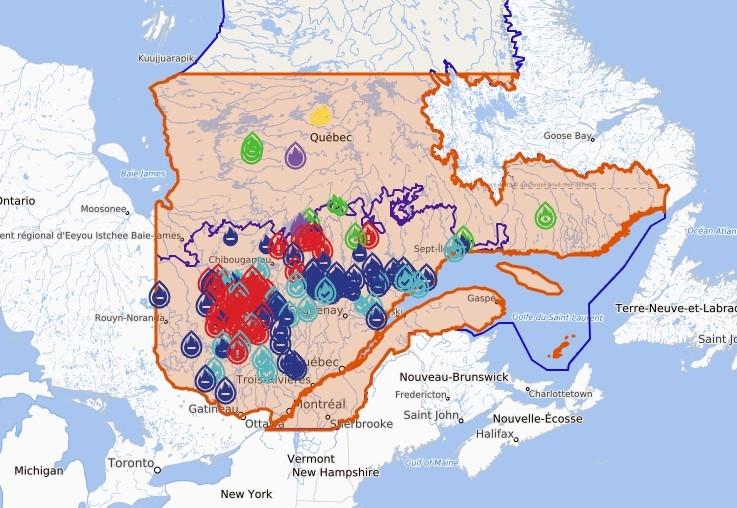 carte des feux de forets canada