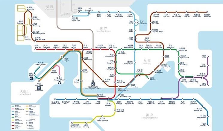 carte métro Hong Kong 