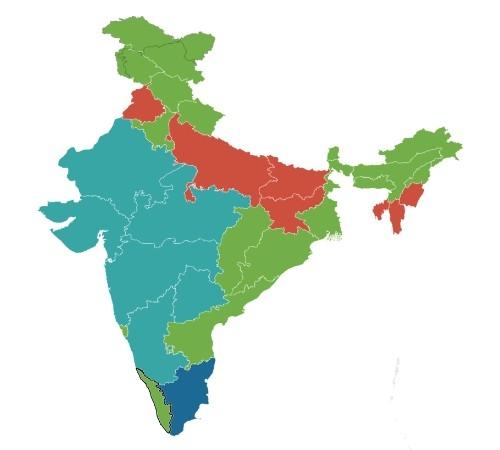 Carte des précipitations de la mousson 2022 en Inde