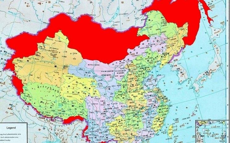 Carte perte territoire Chine empire Qing Vladivostok traités inégaux