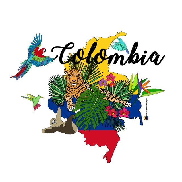 Carte créée par l'artiste Mathilde Gizon "Colombia"