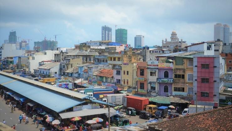 Vue sur le grand marché de Colombo au Sri Lanka