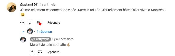 commentaire YOUTUBE 