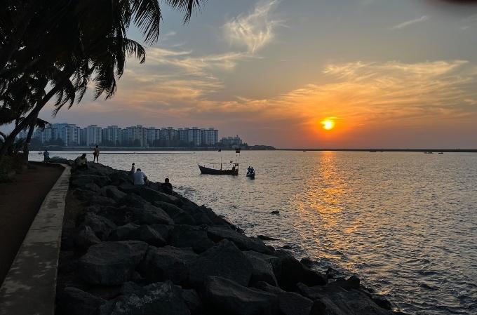 Coucher de soleil à Mumbai en Inde