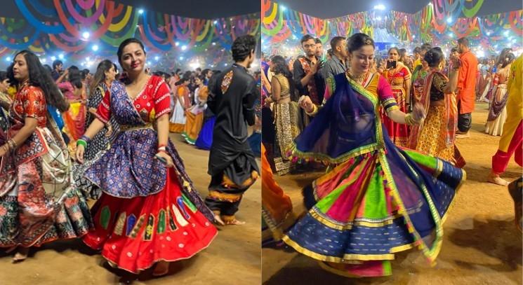 Danseuses de garba pendant le festival de Navratri