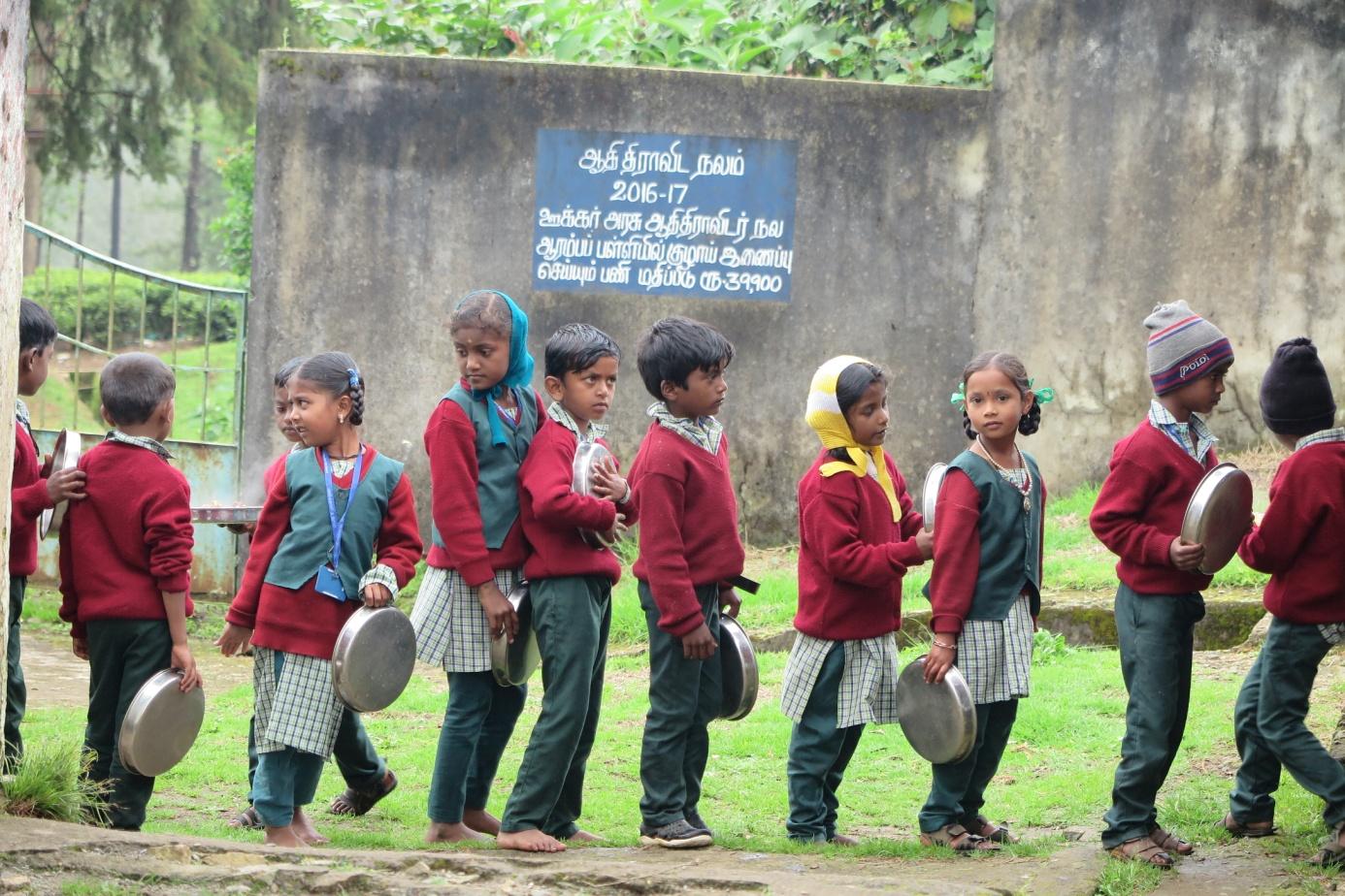 les enfants d'une ecole dans les nilgiris inde