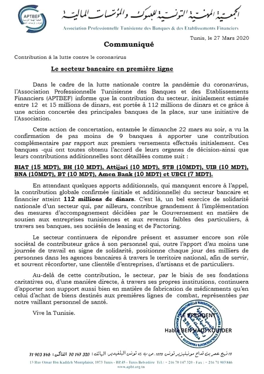 dons des banques pour lutter contre le coronavirus