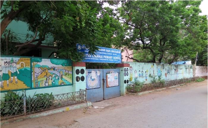 Entrée d'une école publique à Chennai