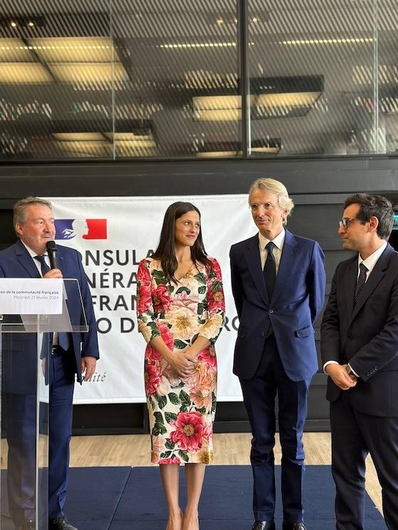 Eleonore Caroit lors de son déplacement au Brésil, avec l'Ambassadeur de France au Brésil et le ministre de l'Europe et des Affaires étrangères