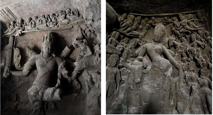 Statues de Shiva à Elephanta