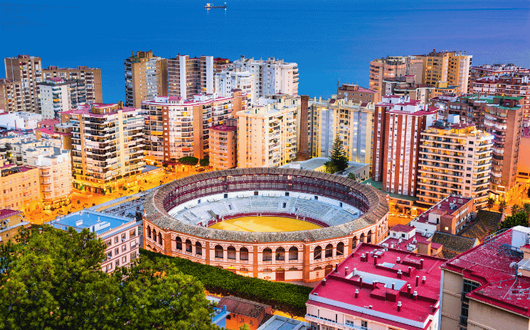 La ville de Malaga, en Espagne.