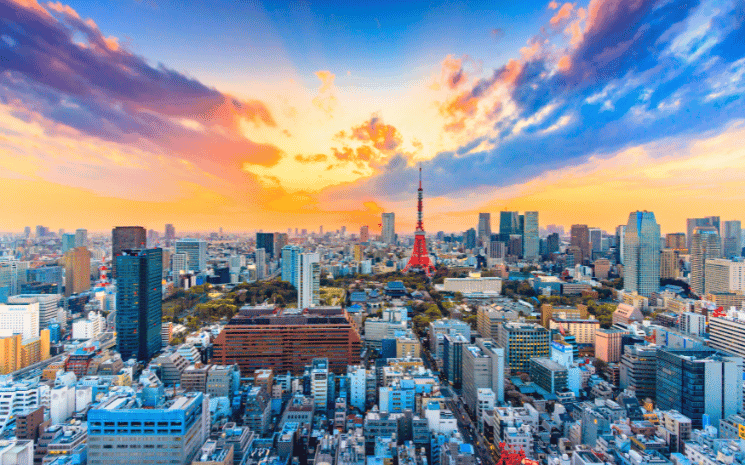 La ville de Tokyo, au Japon