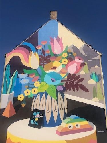 Mural fleurs Nordvest Copenhague 