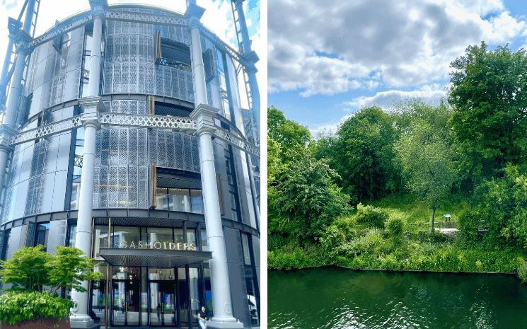 Un Gasholder et sa vue sur le canal