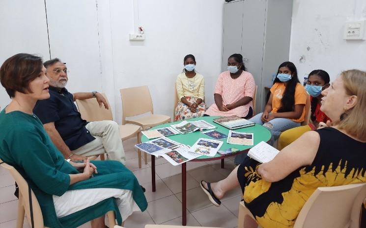 Rencontre entre les élèves du lycée de pondichery et Gora Patel et Anne Bonneau