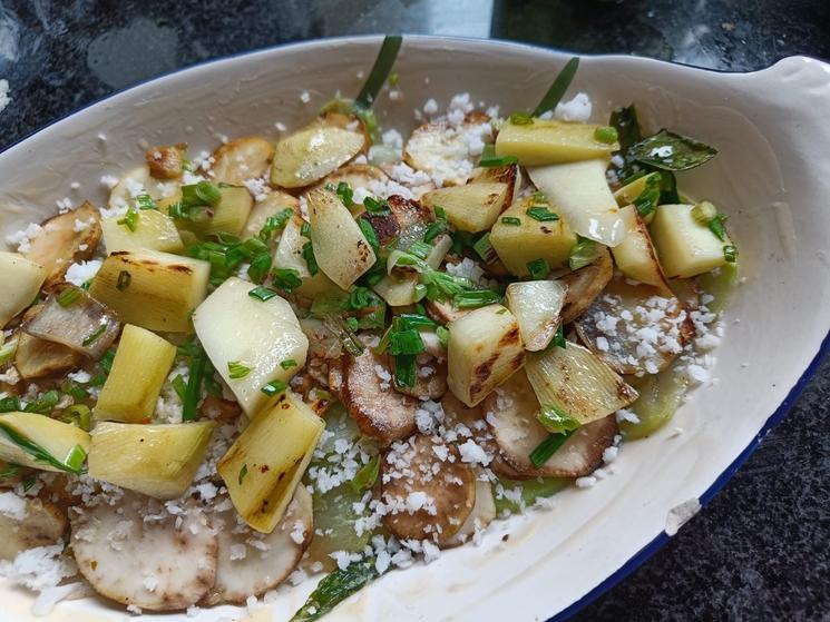 gratin indien façon dauphinois avant cuisson