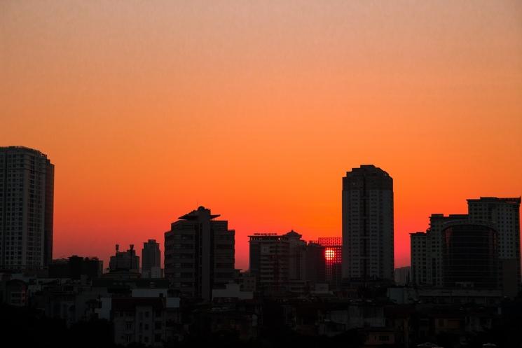 hanoi au coucher du soleil 