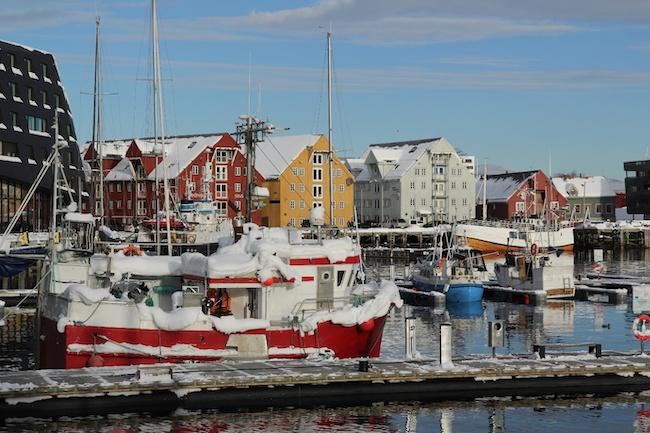 Tromsø Norvège port neige 