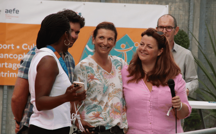 De gauche à droite, Malia Metella, Eric Deguil, Stéphanie Barneix et Diane de Navacelle de Coubertin