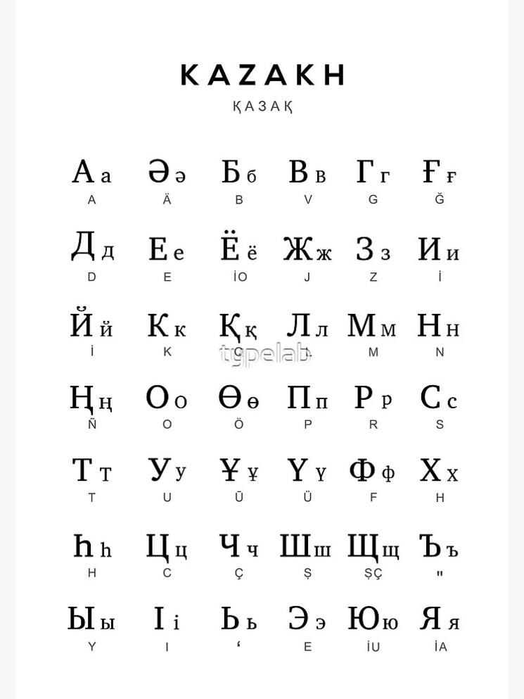 alphabet latin et alphabet kazakh cyrillique