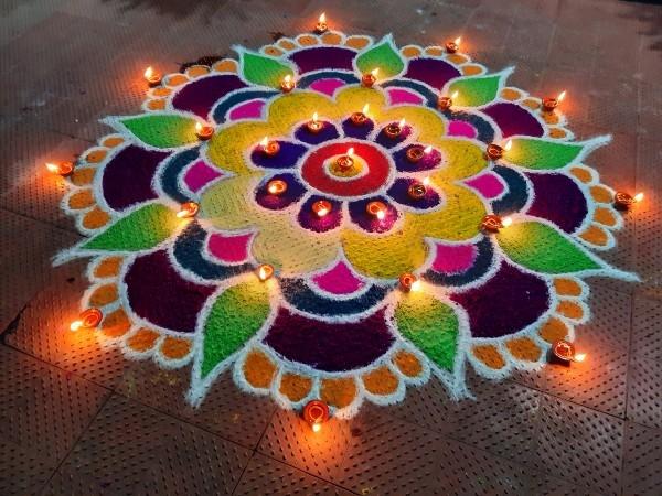 Kolam de Puthandu au Tamil Nadu