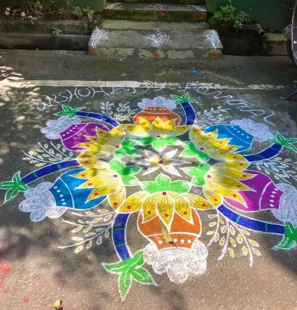 un kolam de pongal