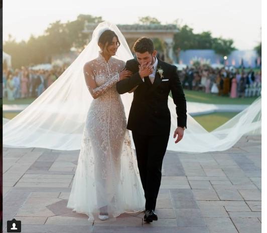 Priyanka Chopra et Nick Jonas lors de leur mariage