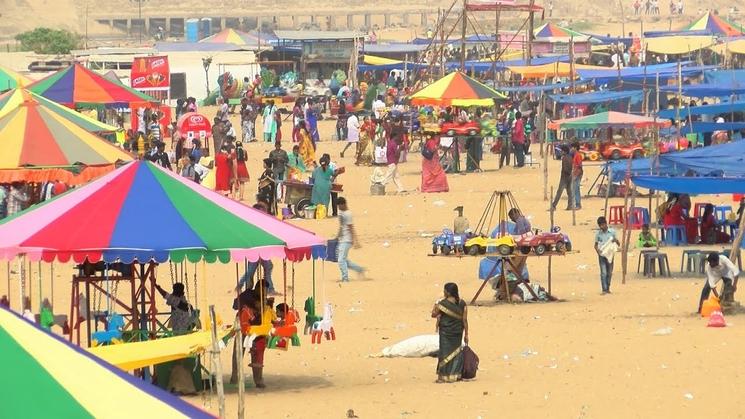 Marina beach chennai pongal