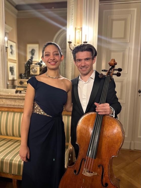 Gautier Capuçon et Nour Ayadi lors d’un concert en 2024 à la Société des Arts de Geneve